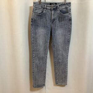 Joseph Ribkoff Jeans Women’s Size 8 Vintage Blue Denim Rhinestone Pattern 232917